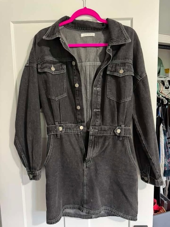 12th Tribe Jackets & Blazers - Washed Black Denim Jacket Dress - 12th Tribe